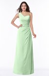 ColsBM Shayla Light Green Sexy A-line One Shoulder Sleeveless Chiffon Floor Length Plus Size Bridesmaid Dresses