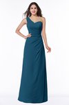 ColsBM Shayla Moroccan Blue Sexy A-line One Shoulder Sleeveless Chiffon Floor Length Plus Size Bridesmaid Dresses