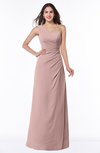 ColsBM Shayla Nectar Pink Sexy A-line One Shoulder Sleeveless Chiffon Floor Length Plus Size Bridesmaid Dresses