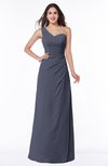 ColsBM Shayla Nightshadow Blue Sexy A-line One Shoulder Sleeveless Chiffon Floor Length Plus Size Bridesmaid Dresses