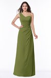 ColsBM Shayla Olive Green Sexy A-line One Shoulder Sleeveless Chiffon Floor Length Plus Size Bridesmaid Dresses