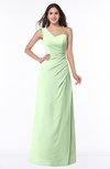 ColsBM Shayla Pale Green Sexy A-line One Shoulder Sleeveless Chiffon Floor Length Plus Size Bridesmaid Dresses