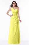 ColsBM Shayla Pale Yellow Sexy A-line One Shoulder Sleeveless Chiffon Floor Length Plus Size Bridesmaid Dresses