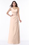 ColsBM Shayla Peach Puree Sexy A-line One Shoulder Sleeveless Chiffon Floor Length Plus Size Bridesmaid Dresses