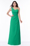 ColsBM Shayla Pepper Green Sexy A-line One Shoulder Sleeveless Chiffon Floor Length Plus Size Bridesmaid Dresses