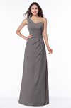 ColsBM Shayla Ridge Grey Sexy A-line One Shoulder Sleeveless Chiffon Floor Length Plus Size Bridesmaid Dresses