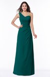 ColsBM Shayla Shaded Spruce Sexy A-line One Shoulder Sleeveless Chiffon Floor Length Plus Size Bridesmaid Dresses