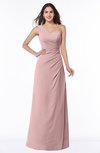 ColsBM Shayla Silver Pink Sexy A-line One Shoulder Sleeveless Chiffon Floor Length Plus Size Bridesmaid Dresses