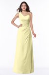 ColsBM Shayla Soft Yellow Sexy A-line One Shoulder Sleeveless Chiffon Floor Length Plus Size Bridesmaid Dresses