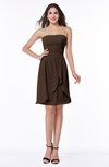ColsBM Kinslee Copper Glamorous A-line Sleeveless Zipper Chiffon Knee Length Plus Size Bridesmaid Dresses