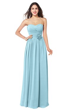 ColsBM Sunny Aqua Romantic Sweetheart Sleeveless Floor Length Ruching Bridesmaid Dresses
