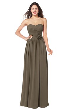 ColsBM Sunny Carafe Brown Romantic Sweetheart Sleeveless Floor Length Ruching Bridesmaid Dresses