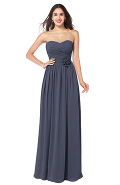 ColsBM Sunny Nightshadow Blue Romantic Sweetheart Sleeveless Floor Length Ruching Bridesmaid Dresses