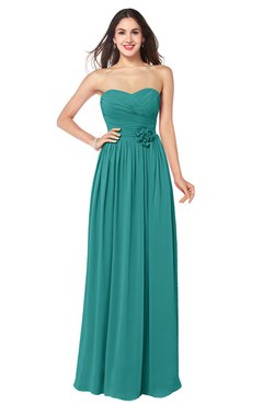 ColsBM Sunny Porcelain Romantic Sweetheart Sleeveless Floor Length Ruching Bridesmaid Dresses