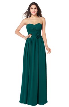 ColsBM Sunny Shaded Spruce Romantic Sweetheart Sleeveless Floor Length Ruching Bridesmaid Dresses