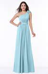 ColsBM Arabella Aqua Glamorous A-line Backless Chiffon Floor Length Plus Size Bridesmaid Dresses