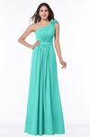 ColsBM Arabella Blue Turquoise Glamorous A-line Backless Chiffon Floor Length Plus Size Bridesmaid Dresses