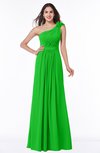 ColsBM Arabella Classic Green Glamorous A-line Backless Chiffon Floor Length Plus Size Bridesmaid Dresses