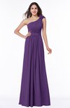 ColsBM Arabella Dark Purple Glamorous A-line Backless Chiffon Floor Length Plus Size Bridesmaid Dresses