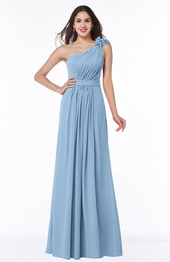 ColsBM Arabella Dusty Blue Glamorous A-line Backless Chiffon Floor Length Plus Size Bridesmaid Dresses