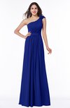 ColsBM Arabella Electric Blue Glamorous A-line Backless Chiffon Floor Length Plus Size Bridesmaid Dresses