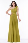 ColsBM Arabella Golden Olive Glamorous A-line Backless Chiffon Floor Length Plus Size Bridesmaid Dresses