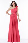 ColsBM Arabella Guava Glamorous A-line Backless Chiffon Floor Length Plus Size Bridesmaid Dresses