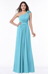 ColsBM Arabella Light Blue Glamorous A-line Backless Chiffon Floor Length Plus Size Bridesmaid Dresses