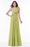 ColsBM Arabella Linden Green Glamorous A-line Backless Chiffon Floor Length Plus Size Bridesmaid Dresses