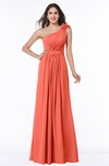 ColsBM Arabella Living Coral Glamorous A-line Backless Chiffon Floor Length Plus Size Bridesmaid Dresses