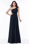 ColsBM Arabella Navy Blue Glamorous A-line Backless Chiffon Floor Length Plus Size Bridesmaid Dresses