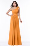 ColsBM Arabella Orange Glamorous A-line Backless Chiffon Floor Length Plus Size Bridesmaid Dresses