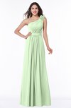 ColsBM Arabella Pale Green Glamorous A-line Backless Chiffon Floor Length Plus Size Bridesmaid Dresses