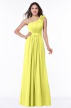 ColsBM Arabella Pale Yellow Glamorous A-line Backless Chiffon Floor Length Plus Size Bridesmaid Dresses