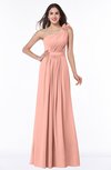 ColsBM Arabella Peach Glamorous A-line Backless Chiffon Floor Length Plus Size Bridesmaid Dresses