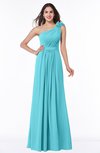 ColsBM Arabella Turquoise Glamorous A-line Backless Chiffon Floor Length Plus Size Bridesmaid Dresses