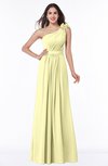 ColsBM Arabella Wax Yellow Glamorous A-line Backless Chiffon Floor Length Plus Size Bridesmaid Dresses