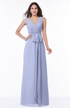 ColsBM Pearl Blue Heron Glamorous V-neck Sleeveless Chiffon Floor Length Plus Size Bridesmaid Dresses