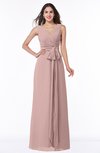 ColsBM Pearl Bridal Rose Glamorous V-neck Sleeveless Chiffon Floor Length Plus Size Bridesmaid Dresses