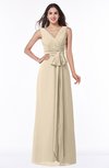 ColsBM Pearl Champagne Glamorous V-neck Sleeveless Chiffon Floor Length Plus Size Bridesmaid Dresses