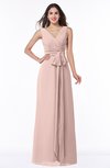 ColsBM Pearl Dusty Rose Glamorous V-neck Sleeveless Chiffon Floor Length Plus Size Bridesmaid Dresses