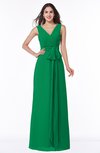 ColsBM Pearl Green Glamorous V-neck Sleeveless Chiffon Floor Length Plus Size Bridesmaid Dresses