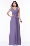 ColsBM Pearl Lilac Glamorous V-neck Sleeveless Chiffon Floor Length Plus Size Bridesmaid Dresses