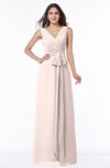 ColsBM Pearl Silver Peony Glamorous V-neck Sleeveless Chiffon Floor Length Plus Size Bridesmaid Dresses
