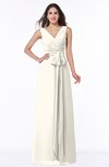 ColsBM Pearl Whisper White Glamorous V-neck Sleeveless Chiffon Floor Length Plus Size Bridesmaid Dresses