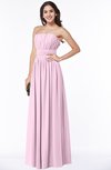 ColsBM Maia Baby Pink Classic Strapless Sleeveless Chiffon Floor Length Ribbon Plus Size Bridesmaid Dresses