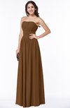 ColsBM Maia Brown Classic Strapless Sleeveless Chiffon Floor Length Ribbon Plus Size Bridesmaid Dresses