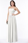 ColsBM Maia Cloud White Classic Strapless Sleeveless Chiffon Floor Length Ribbon Plus Size Bridesmaid Dresses