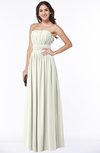 ColsBM Maia Cream Classic Strapless Sleeveless Chiffon Floor Length Ribbon Plus Size Bridesmaid Dresses