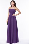 ColsBM Maia Dark Purple Classic Strapless Sleeveless Chiffon Floor Length Ribbon Plus Size Bridesmaid Dresses
